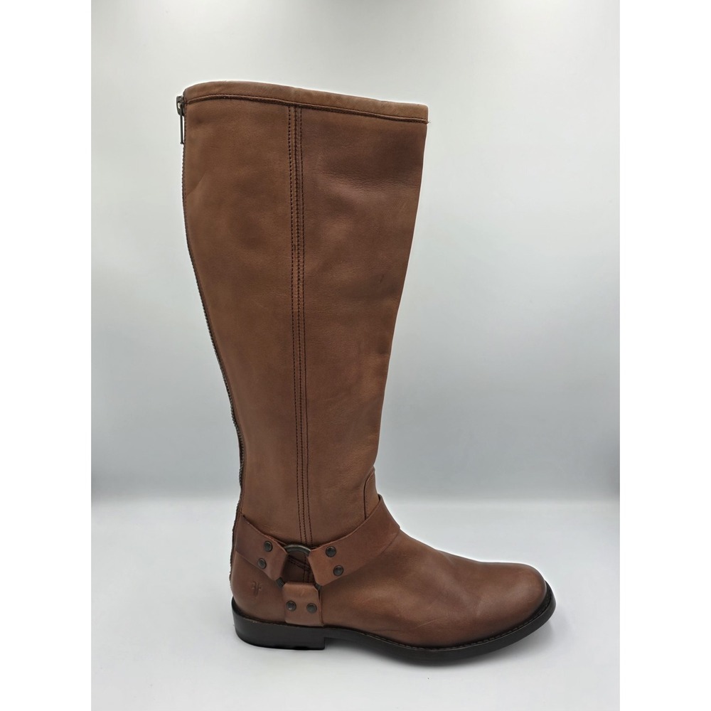 Frye 1‎ RIGHT BOOT ONLY~AMPUTEE Womens  Phillip Harness Brown Tall Zip Leather 6